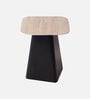 Ceramic Vista Stone End Table In Ivory & Black  Colour