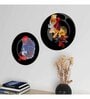 Ceramic Wall Plates With Colorful Fish Art Round Shape Set of 2