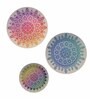 Ceramic Wall Plates with Multi Color Mandala Set of 3