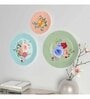 Ceramic Wall Plates With Multi Color Rose Flowers Design Art Set of 3