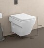 Ceramic White S Strap Floor Mounted Slim Commode (H: 13, W: 19.2, D: 14 Inches)
