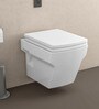 Ceramic White S Strap Floor Mounted Slim Commode (H: 13, W: 19.2, D: 14 Inches)