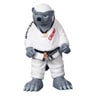 Ceramic White Karate Fighter Badger Figurine