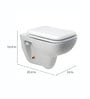 Ceramic White P'Trap Wall Mounted Commode(H: 14.4, W: 20.4, D: 14 Inches)