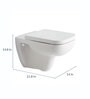 Ceramic White P'Trap Wall Mounted Commode(H: 14.8, W: 21.8, D: 14 Inches)