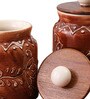 Brown Hand Painted 500ml (Set of 2) Ceramic Storage Jar