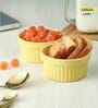 Ceramic Yellow 225 ML Serving Bowl Set of 2