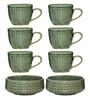 Ceramics Zen Snack Set of 6pcs Mug with 2pcs Bowl