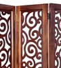 Solid Wood Room Divider in Brown Colour