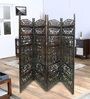 Solid Wood Room Divider in Brown Colour