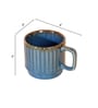 Cerulian Stripes Blue  Ceramic (Set of 6) Tea Cups