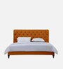 Cesar Upholstered Queen Size Bed in Orange Colour