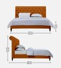 Cesar Upholstered Queen Size Bed in Orange Colour