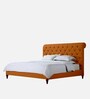 Cesar Upholstered Queen Size Bed in Orange Colour