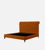 Cesar Upholstered Queen Size Bed in Orange Colour