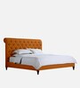 Cesar Upholstered Queen Size Bed in Orange Colour