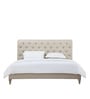 Cesar Fabric Upholstered King Size Bed in Beige Colour