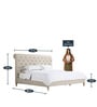 Cesar Fabric Upholstered King Size Bed in Beige Colour