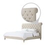 Cesar Fabric Upholstered Queen Size Bed in Beige Colour