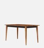 Cesar Solid Wood 6 Seater Dining Table in Walnut Colour