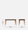 Cesar Solid Wood 6 Seater Dining Table in Walnut Colour