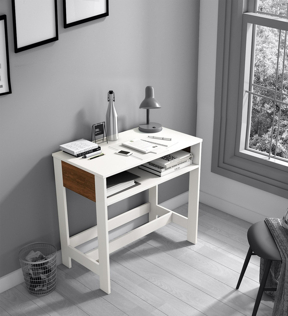Buy Champ Study Table in Frosty White Colour by A Globia Creations