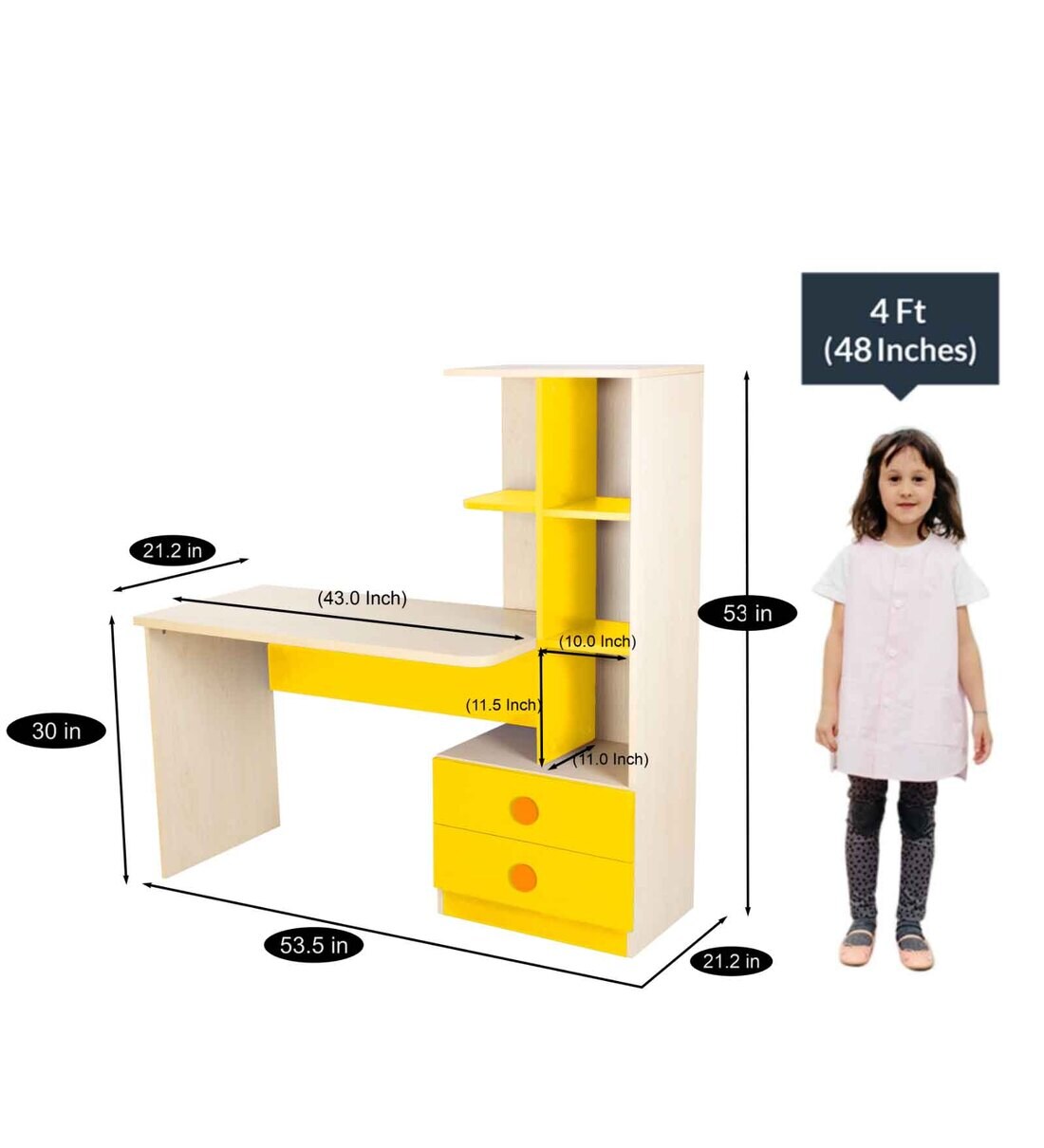 Buy Champion Study Table in Yellow by CasaCraft Online Kids Study Tables Kids Study Tables