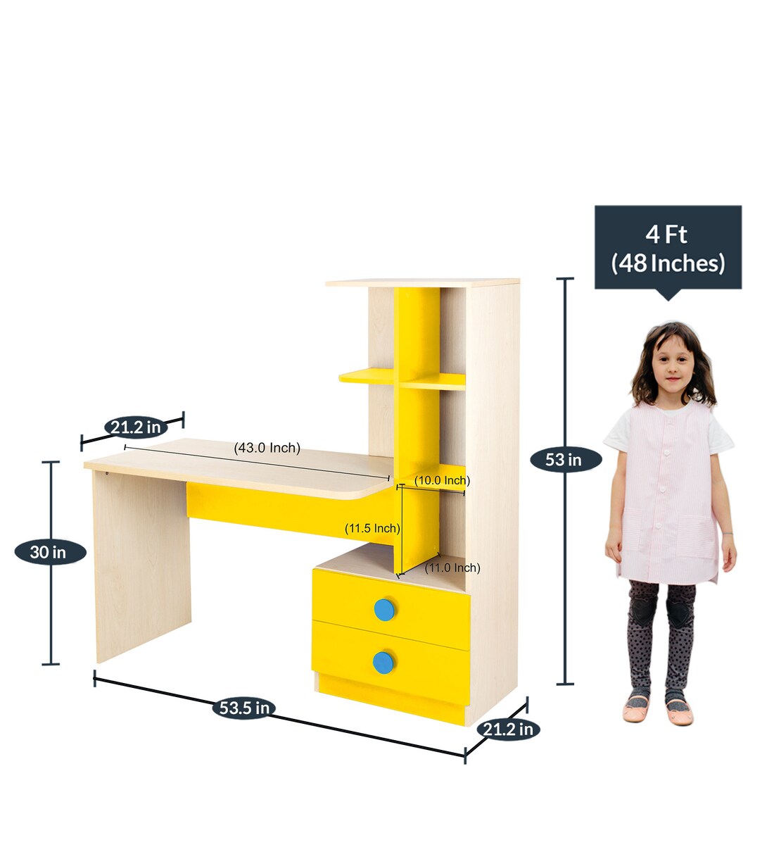 Buy Champion Study Table in Yellow CasaCraft By Pepperfry Online