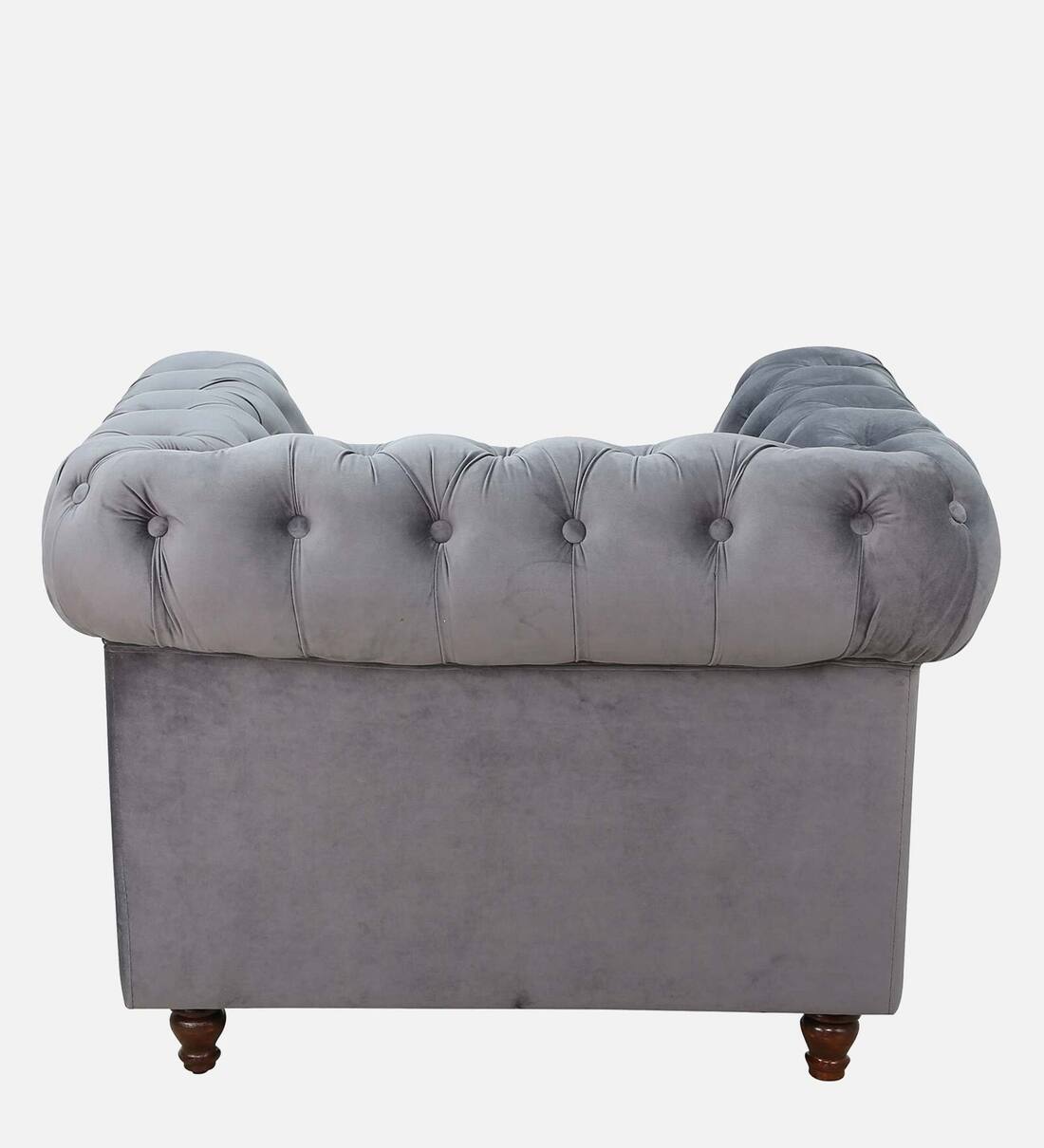 Buy Cheshire Velvet Fabric 1 Seater Sofa In Fossil Grey Colour By ...