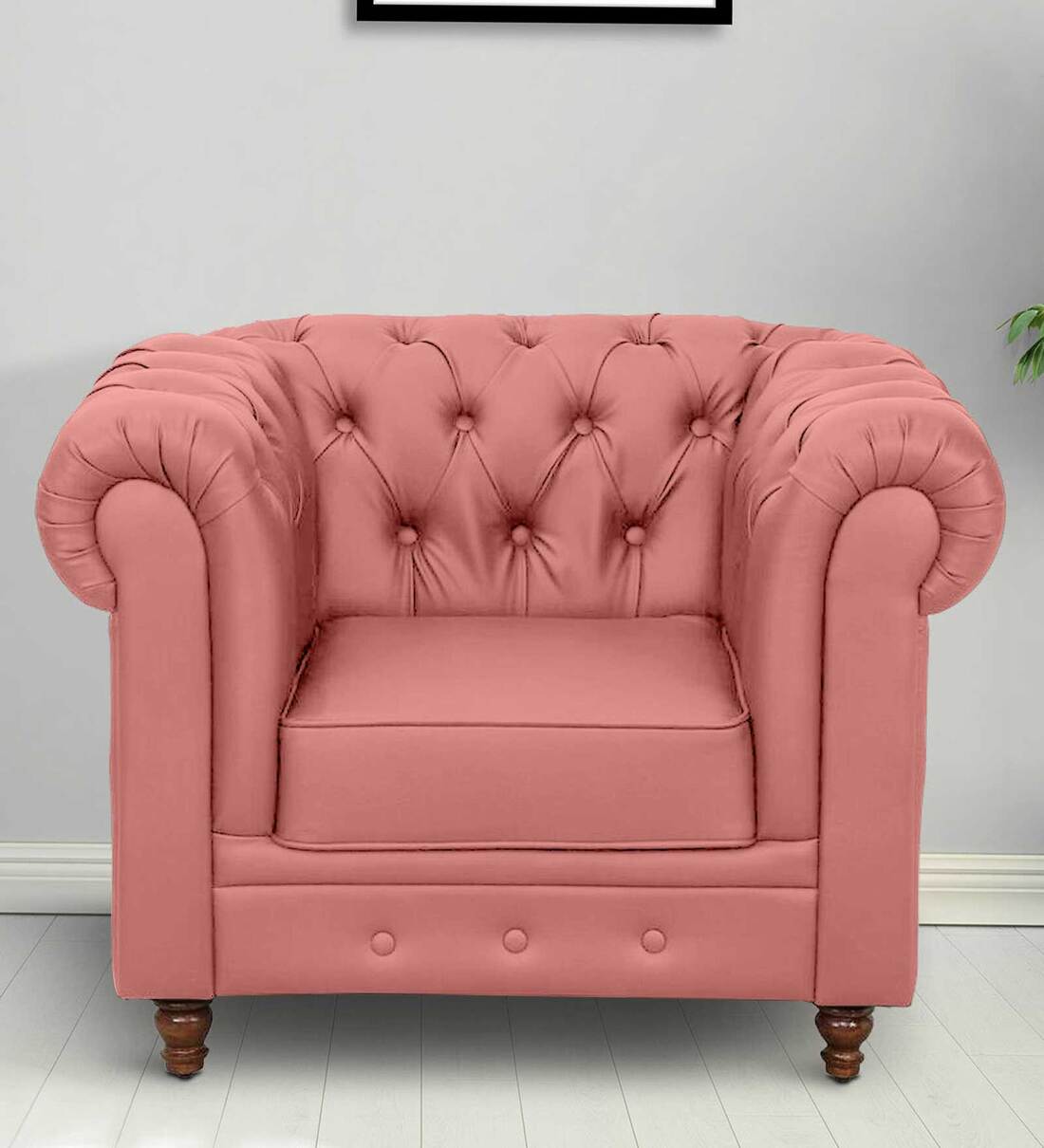 Buy Cheshire Fabric 1 Seater Sofa In Blush Pink Colour at 14 OFF by