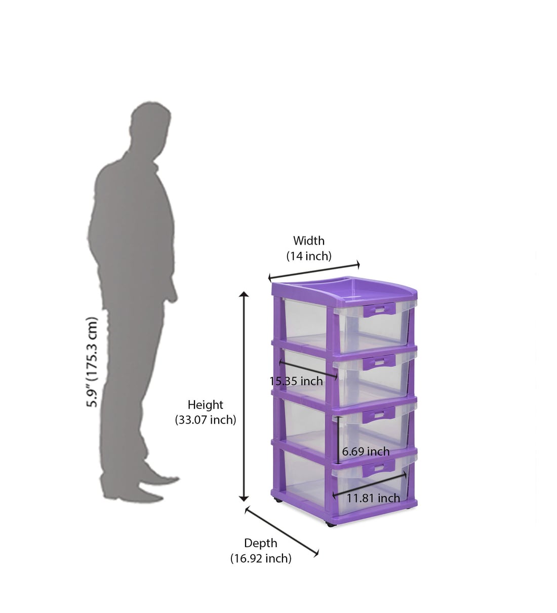 Buy Chest of 4 Drawer in Voilet Colour By Nilkamal Online Kids Chest