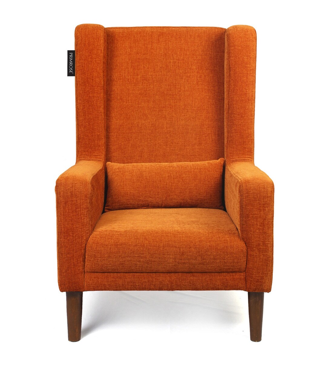 Buy Chicago Fabric Wing Chair in Orange Colour Online Wing Chairs