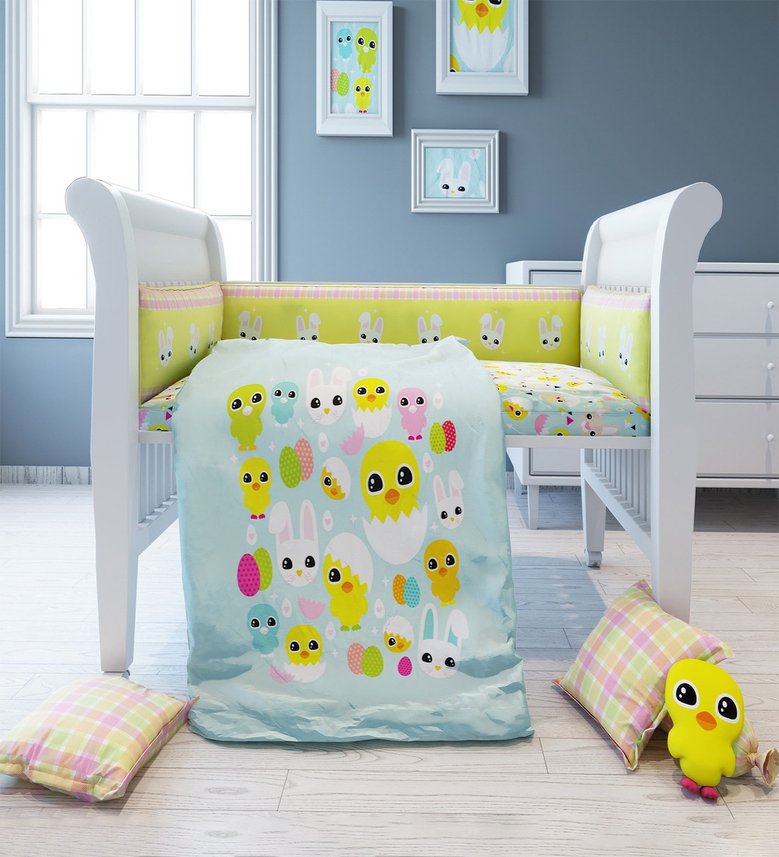 Buy Chick 7 Piece Premium Baby Cot Set by Fancy Fluff at 8 OFF by