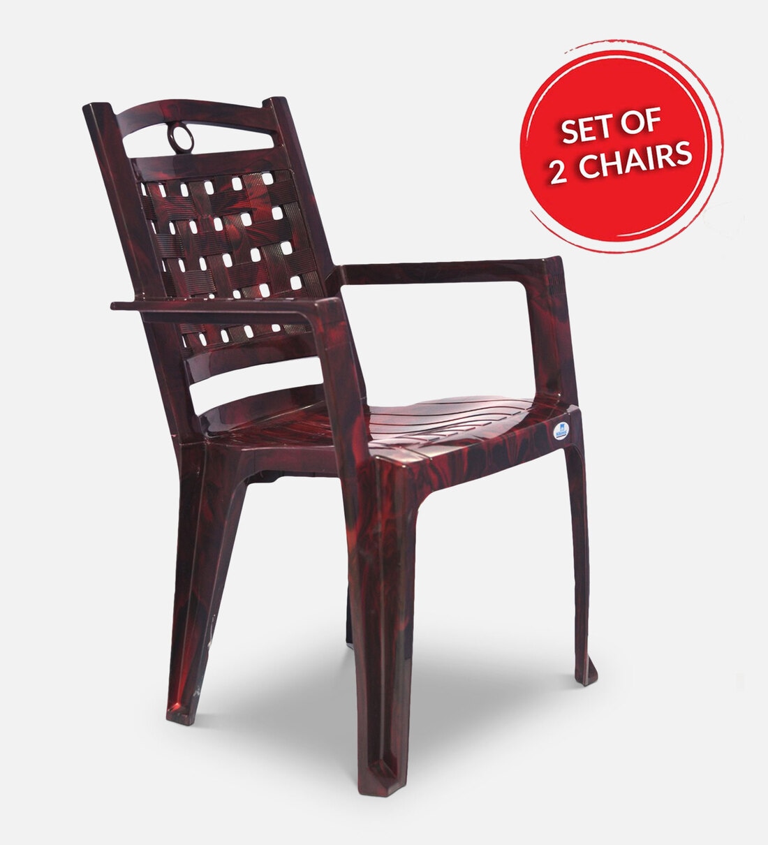 Buy CHR2196 Plastic Chair (Set of 2) in Rose Wood Colour by Nilkamal