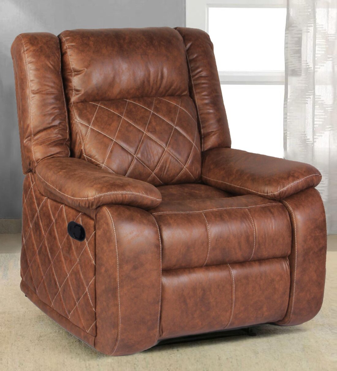 Buy Christie Fabric 1 Seater Manual Recliner in Brown Colour at 20 OFF