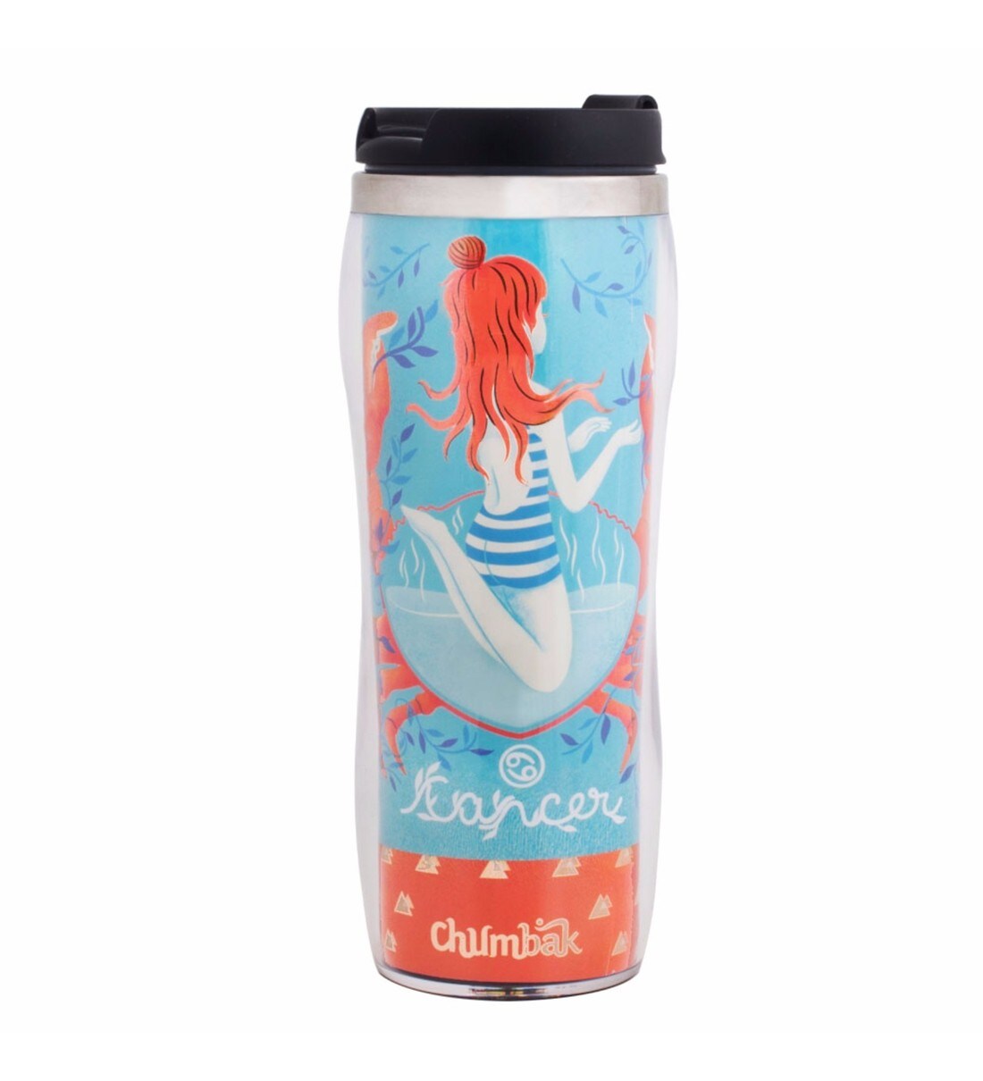 Buy Chumbak Calm Cancerian Stainless Steel & Plastic 380 ML Sipper