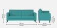 Charles Fabric 3 seater Sofa In Aqua Blue Colour