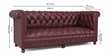 Chelsea 3 Seater Sofa Italian Leather In Berry Colour