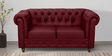 Cheshire Velvet 2 Seater Sofa In Berry Red Colour