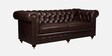 Chesterfield Leather Three Seater Sofa in Brown Colour