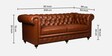 Chesterfield Leather Three Seater Sofa in Cognac Colour