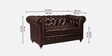Chesterfield Leather Two Seater Sofa in Brown Colour