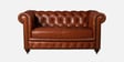 Chesterfield Leather Two Seater Sofa in Cognac Colour