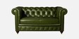 Chesterfield Leather Two Seater Sofa in Olive Green Colour
