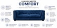 Chesterfield Sal Wood 3 Seater Sofa In Blue Colour