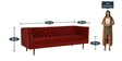Chesterfield Fabric 3 Seater Sofa in Red Colour