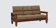 Chola Sheesham Wood 3 Seater Sofa With  Cushions In Brown Colour