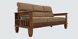 Chola Sheesham Wood 3 Seater Sofa With  Cushions In Brown Colour