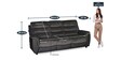 Chris 3 Seater Sofa in Black & Grey Colour
