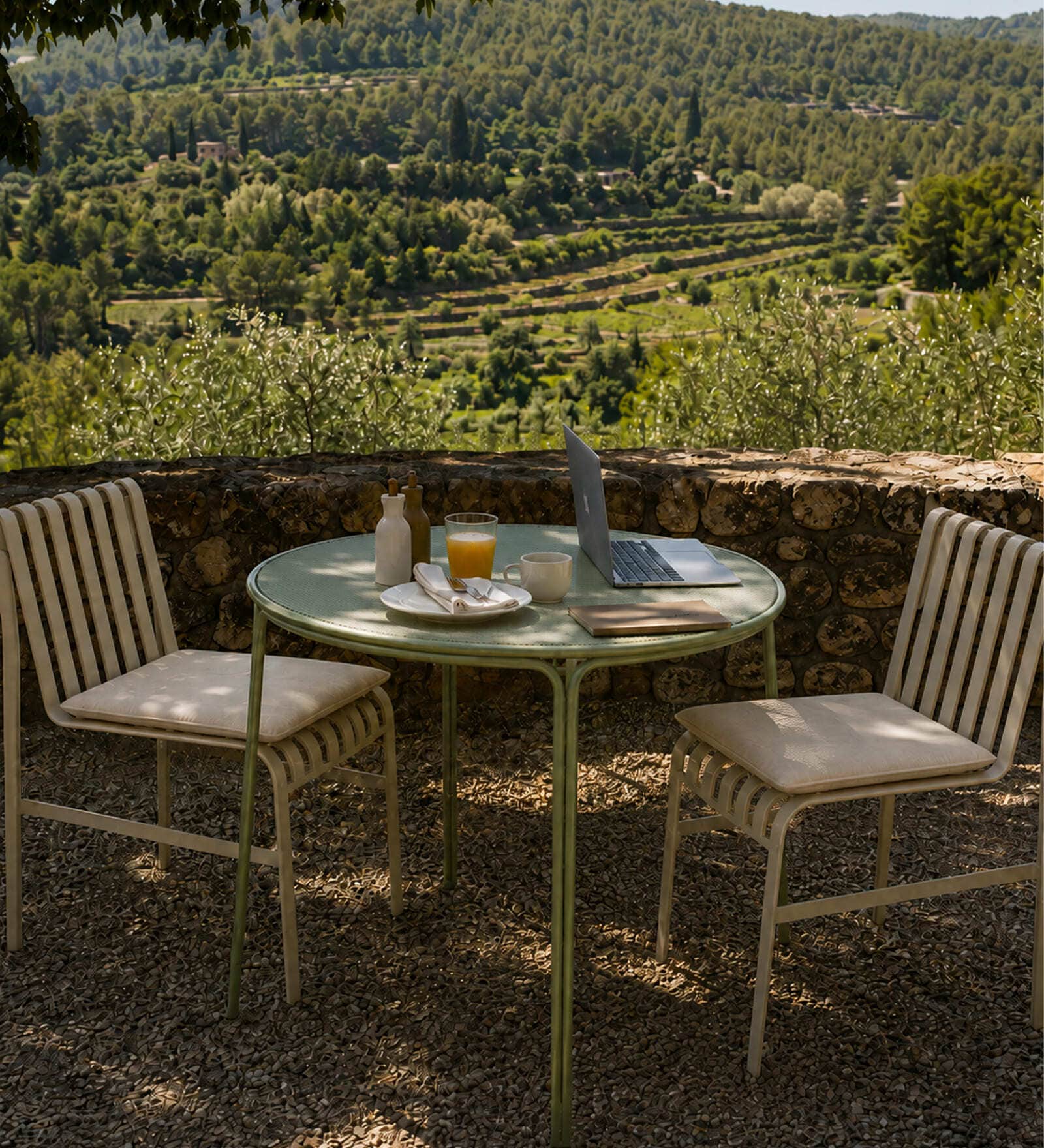 Chalet Outdoor Side Table In Olive Green Colour